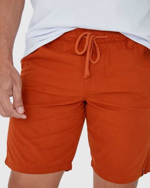 Shorts Masculino Slim Cintura Média Em Sarja 100% Algodão