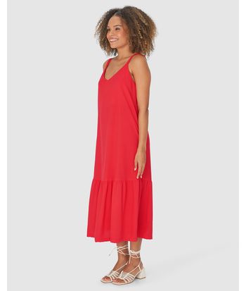 Vestido Amplo Feminino Decote V Em Viscose