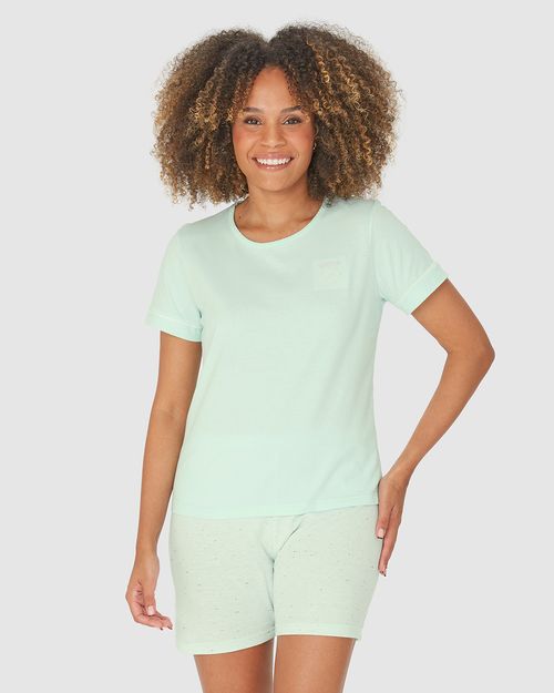 Pijama Feminino Shorts Em Malha Botonê