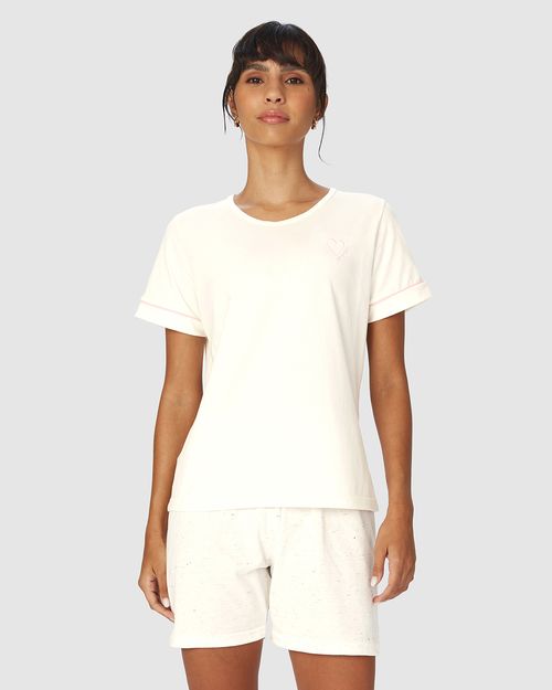 Pijama Feminino Shorts Em Malha Botonê