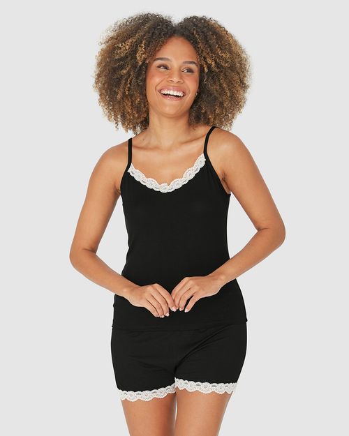 Pijama Feminino Com Detalhe Renda Em Viscose Stretch