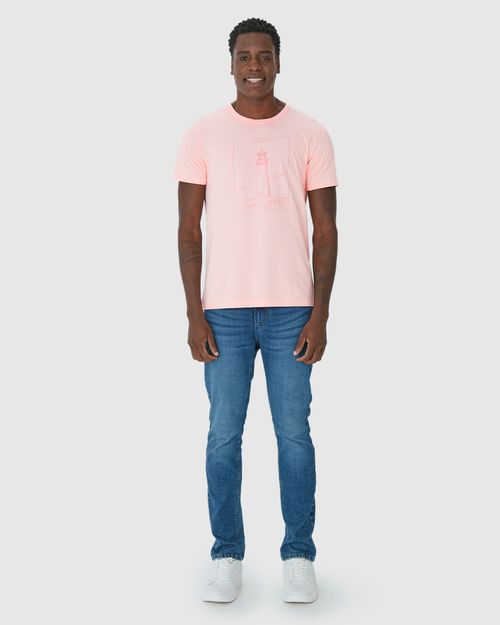 Camiseta Masculina Decote Redondo Lighthouse Em Algodão