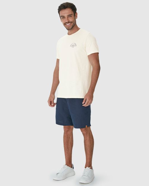 Camiseta Masculina Estampa Frente E Costas Em Malha Flamê
