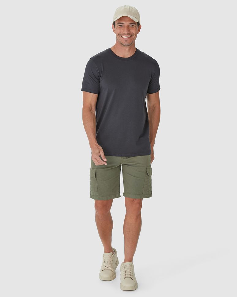 Camiseta Pima Masculina Com Acabamento No Decote Interno