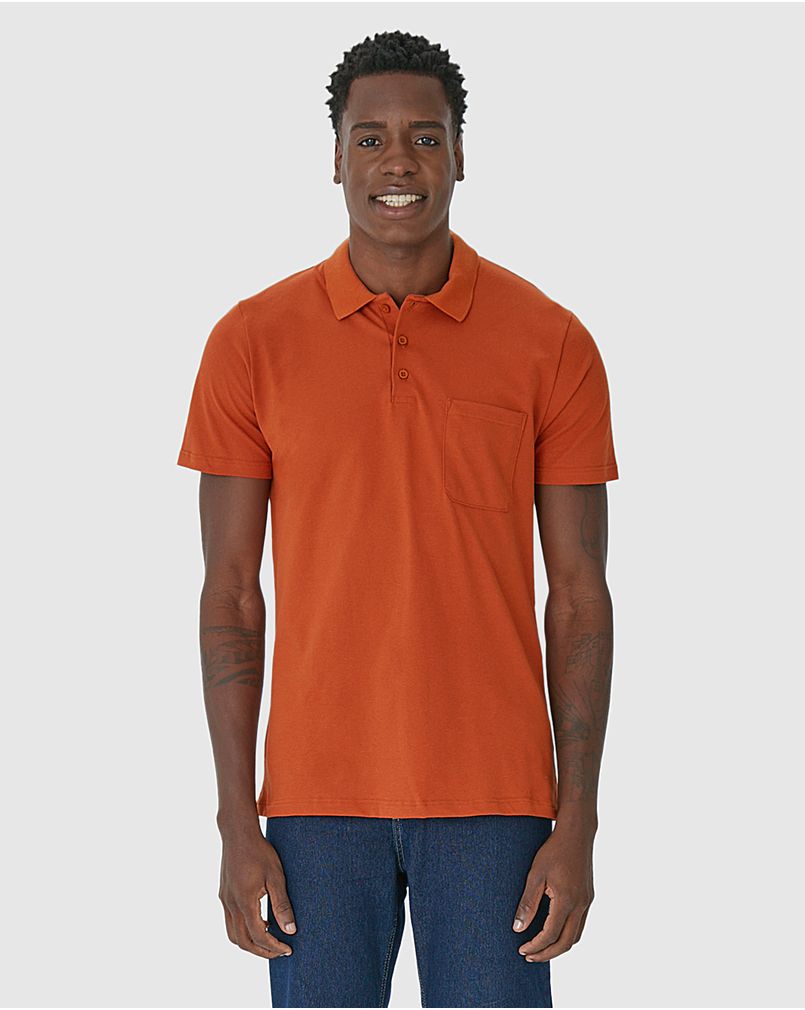 メンズウェア Russeluno GLOBAL RETRO LINE POLO 5 Camisa Polo Básica Masculina Gola Esporte E Bolso Piquet Stretch