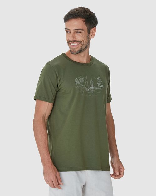 Camiseta Masculina Regular Escape To The Unknown Em Algodão