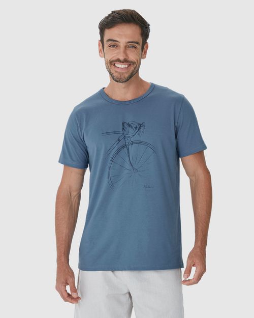 Camiseta Masculina Regular Ilustração Frontal Em Algodão
