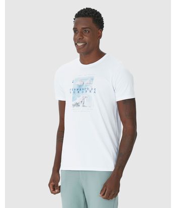 Camiseta Masculina Manga Curta Fernando De Noronha Em Algodão