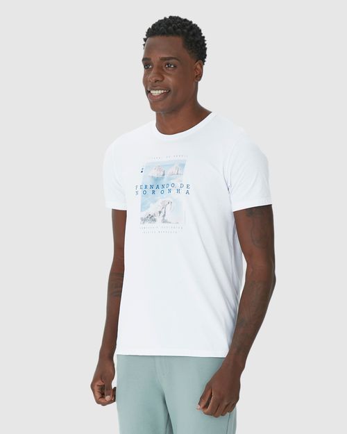 Camiseta Masculina Manga Curta Fernando De Noronha Em Algodão