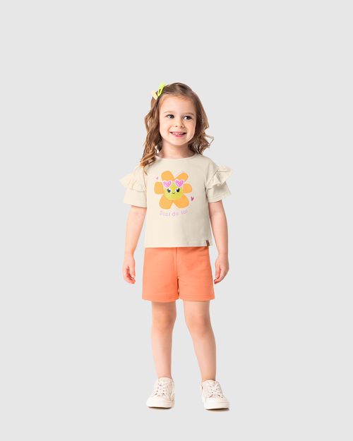 Conjunto Infantil Menina Blusa Dias De Sol Em Algodão Malwee Kids