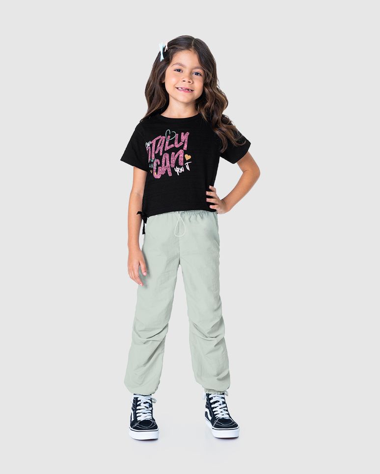 Calça Infantil Menina Parachute Em Microfibra Malwee Kids