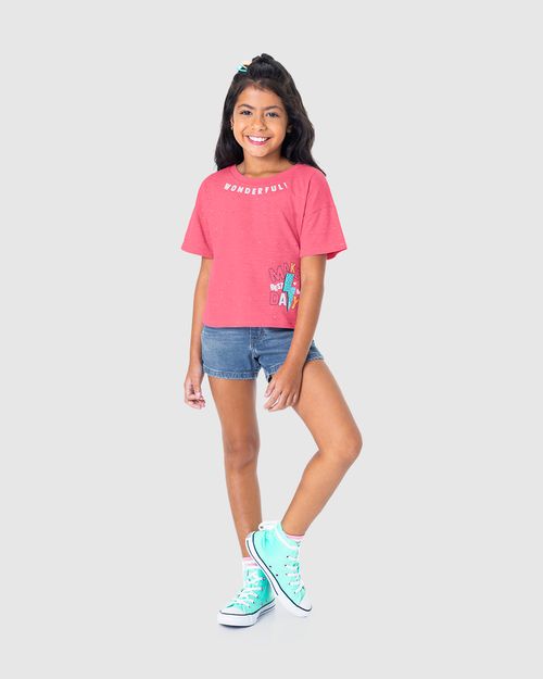 Blusa Infantil Menina Wonderful! Em Malha Botonê Malwee Kids