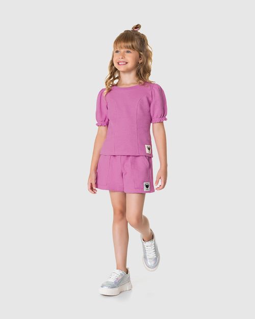 Blusa Infantil Menina Box Em Malha Texturizada Malwee Kids