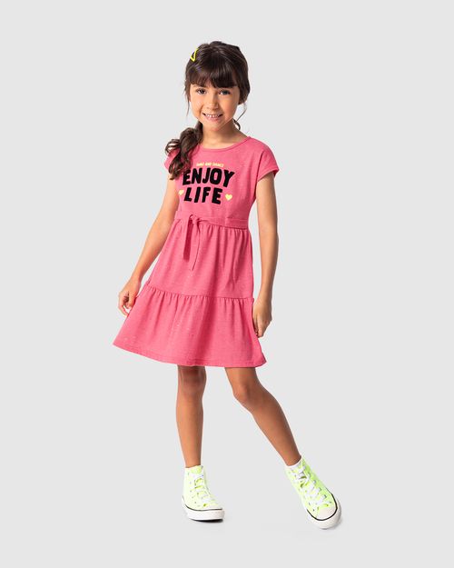 Vestido Infantil Enjoy Life Em Malha Botonê Malwee Kids