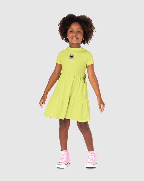 Vestido Infantil Detalhe Laço Lateral Em Algodão Malwee Kids