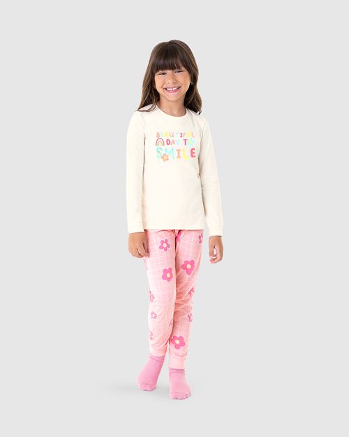 Pijama Infantil Menina Beautiful Day To Smile Em Algodão Malwee Kids