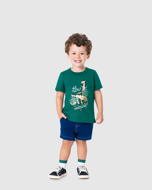 Camiseta Infantil Menino Hi There! Em Algodão Malwee Kids