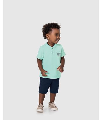Conjunto Infantil Menino Stay Good Em Piquet Stretch Malwee Kids