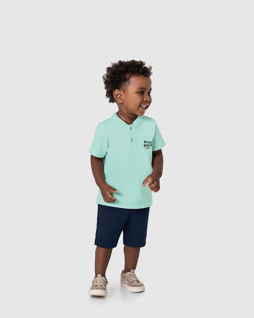 Conjunto Infantil Menino Stay Good Em Piquet Stretch Malwee Kids