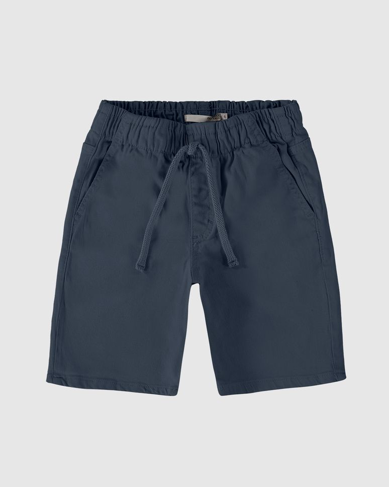 Bermuda Infantil Menino Cadarço Frontal Em Sarja Com Elastano Malwee Kids