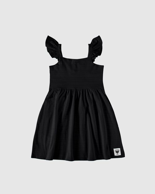 Vestido Infantil Alça Com Babado Em Malha Texturizada Malwee Kids