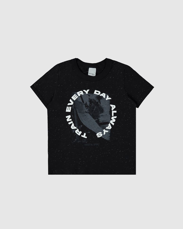 Camiseta Infantil Menino Train Every Day Always Em Malha Botonê Malwee Kids