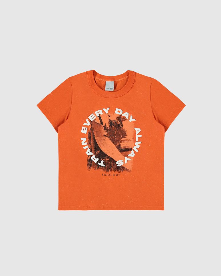 Camiseta Infantil Menino Train Every Day Always Em Malha Botonê Malwee Kids