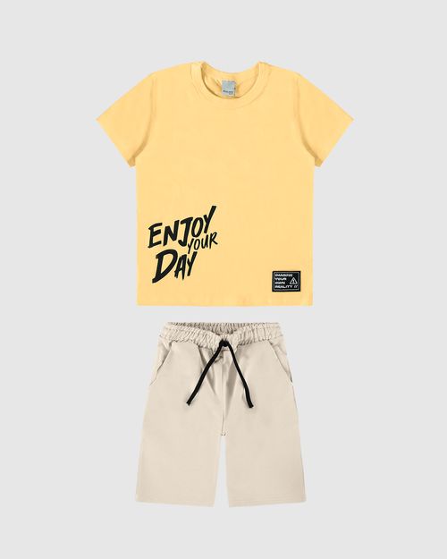 Conjunto Infantil Menino Enjoy Your Day Em Algodão Malwee Kids
