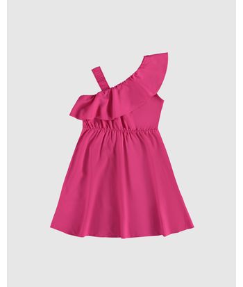 Vestido Infantil Com Decote Assimétrico Em Viscose Malwee Kids
