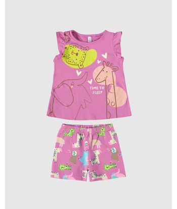 Pijama Infantil Menina Blusa Manga Babado Em Algodão Malwee Kids