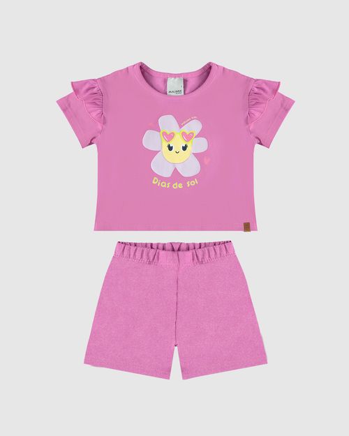 Conjunto Infantil Menina Blusa Dias De Sol Em Algodão Malwee Kids