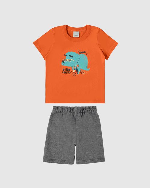 Conjunto Infantil Menino Dino Radical Em Algodão Malwee Kids