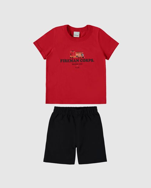 Conjunto Infantil Menino Fireman Corps Em Algodão Malwee Kids