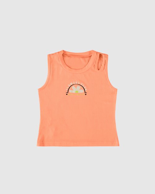 Regata Infantil Menina Flowers Club Em Malha Viscose Canelada Malwee Kids