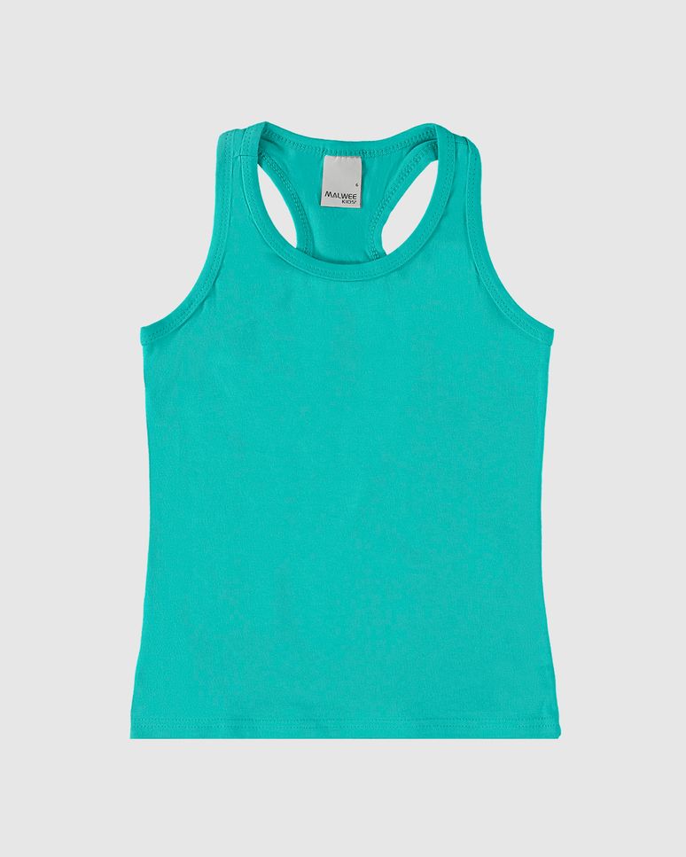 Regata Infantil Menina Decote Nadador Em Algodão Malwee Kids