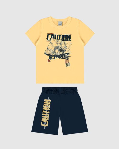 Conjunto Infantil Menino Caution Ultimate Em Algodão E Microfibra Malwee Kids