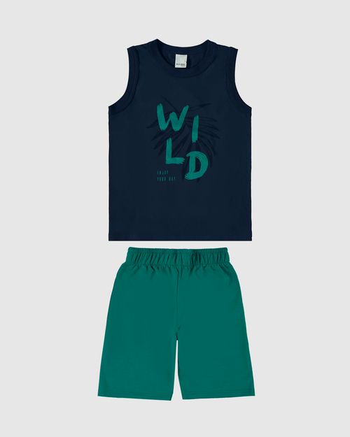 Conjunto Infantil Menino Wild Enjoy Your Day Em Algodão Malwee Kids