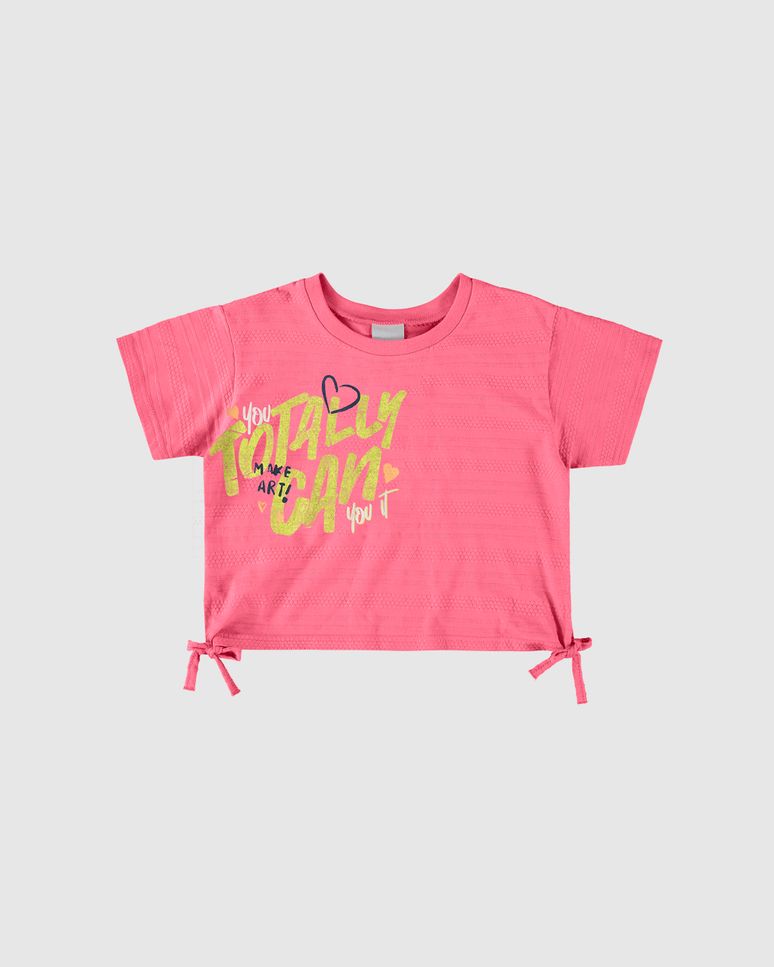 Blusa Infantil Menina Box Amarração Lateral Em Malha Texturizada Malwee Kids