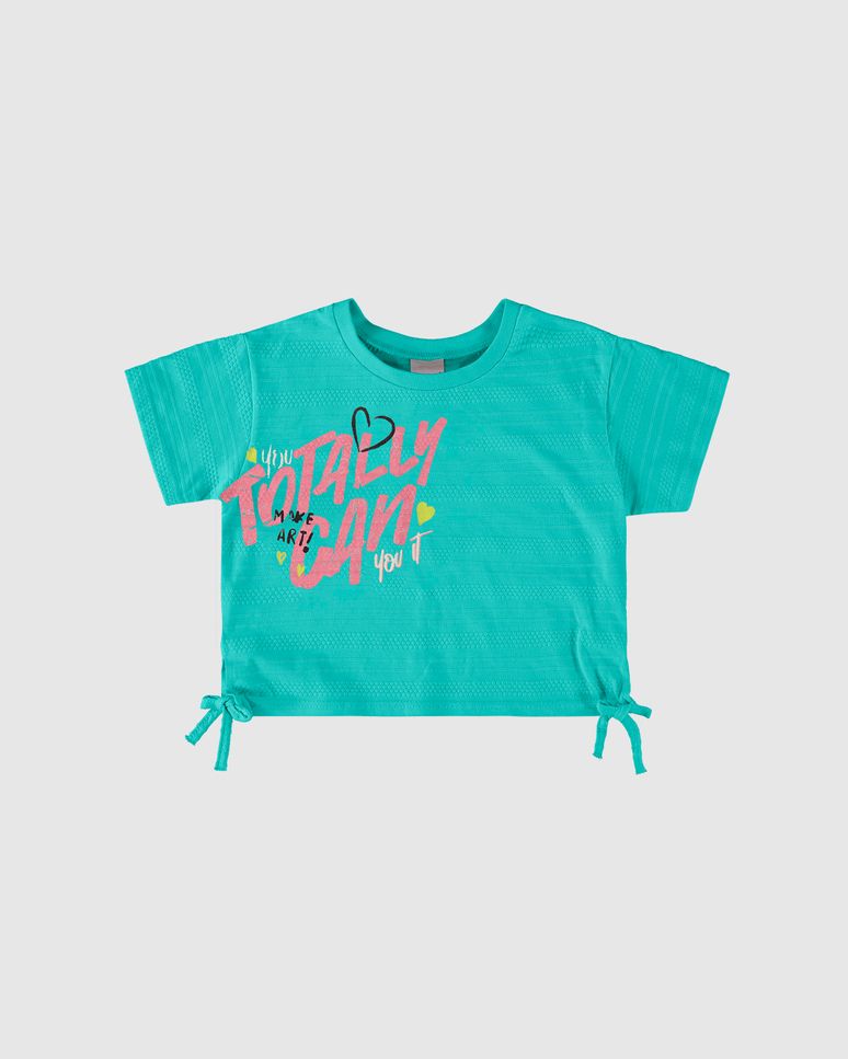 Blusa Infantil Menina Box Amarração Lateral Em Malha Texturizada Malwee Kids