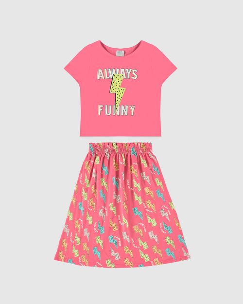 Conjunto Infantil Menina Always Funny Em Algodão Malwee Kids