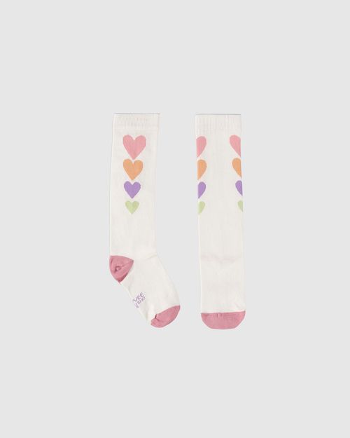 Meia Infantil Estampada Cano Longo Em Malha Algodão Malwee Kids