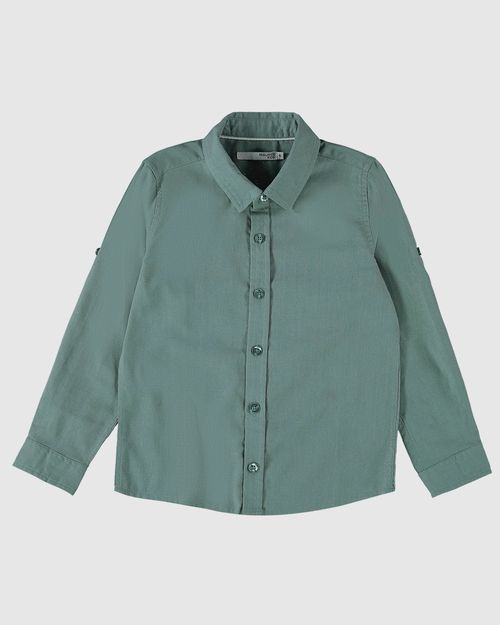 Camisa Infantil Menino Manga Longa Em Tricoline Malwee Kids