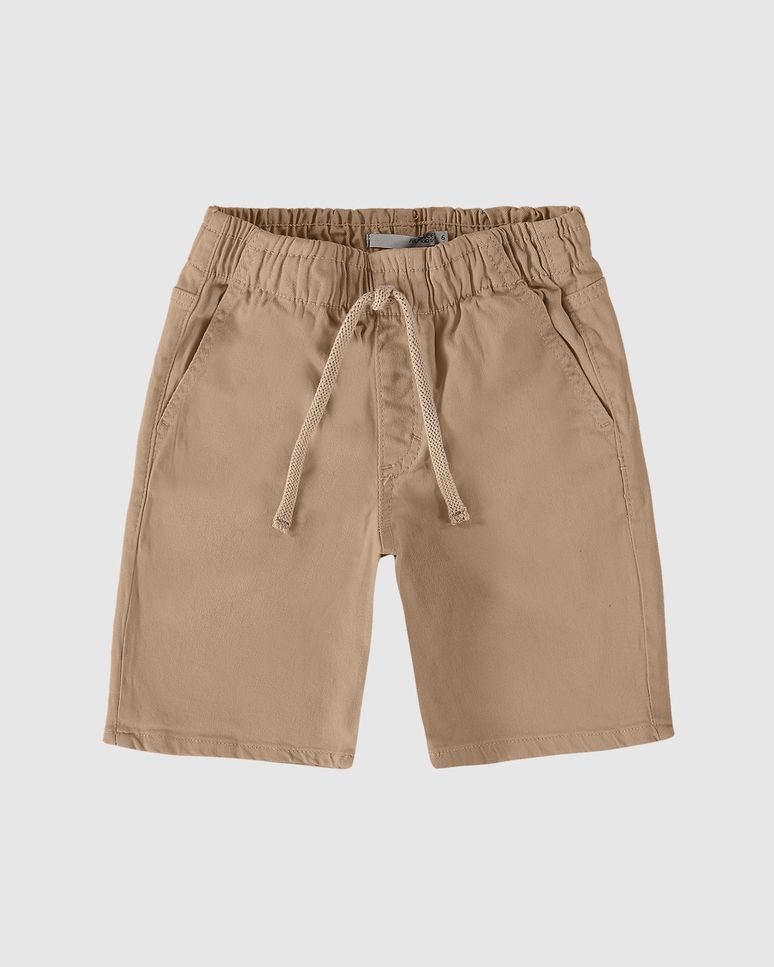 Bermuda Infantil Menino Cadarço Frontal Em Sarja Com Elastano Malwee Kids