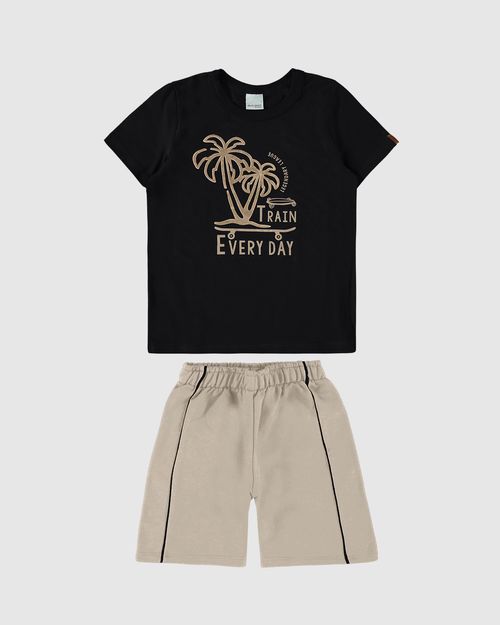 Conjunto Infantil Menino Train Every Day Em Algodão Malwee Kids