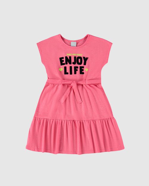 Vestido Infantil Enjoy Life Em Malha Botonê Malwee Kids