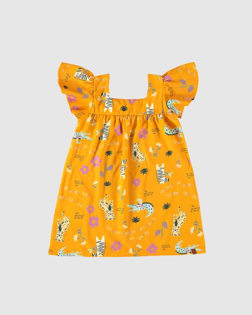 Vestido Infantil Estampado Em Viscose Malwee Kids