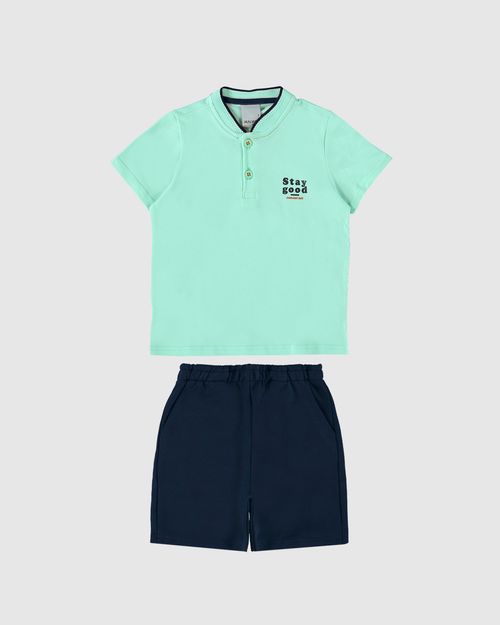 Conjunto Infantil Menino Stay Good Em Piquet Stretch Malwee Kids