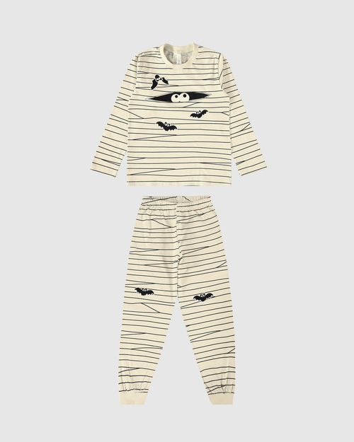 Pijama Infantil Unissex Manga Longa Múmia Halloween Malwee Kids