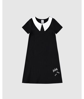 Vestido Infantil Halloween Gola Diferenciada Em Ribana Malwee Kids