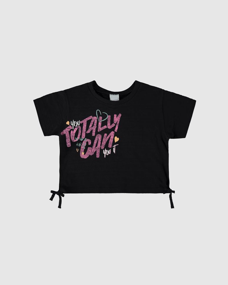 Blusa Infantil Menina Box Amarração Lateral Em Malha Texturizada Malwee Kids